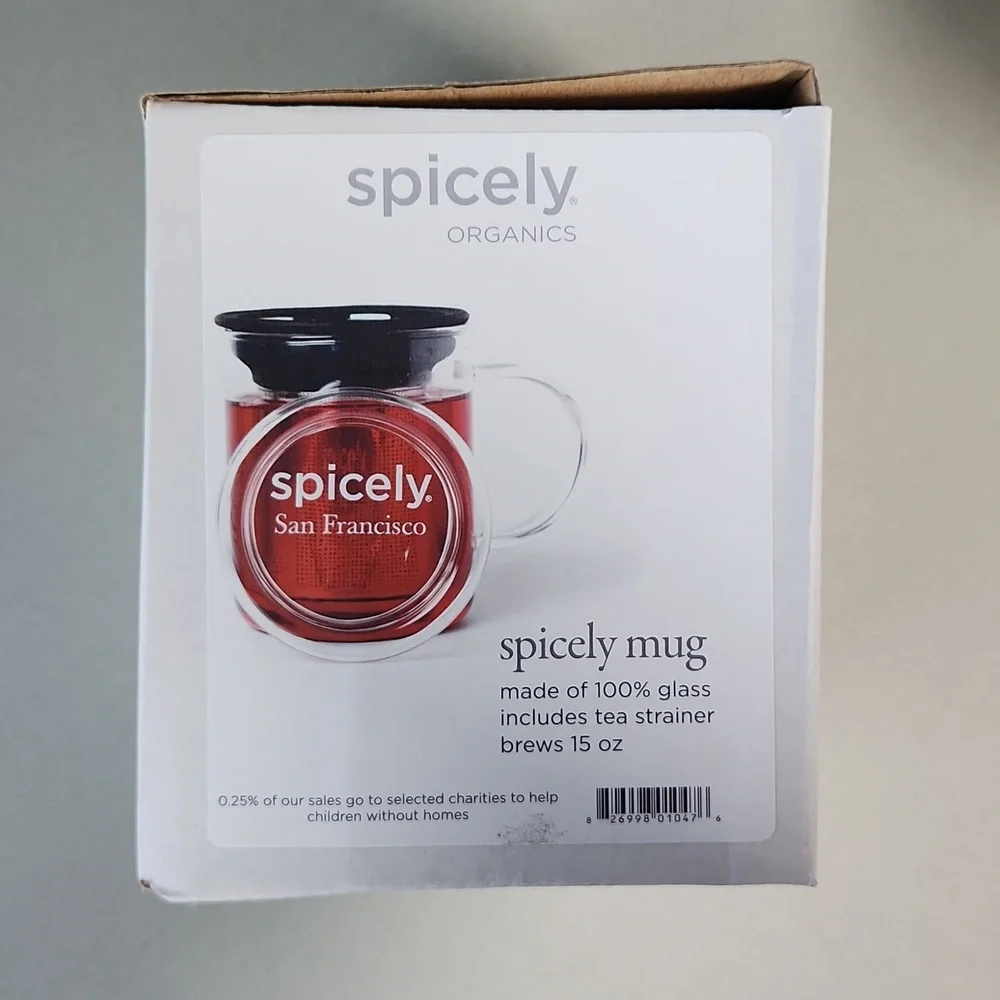 Spicely Organics Glass Tea Set - Cup Strainer with Lid **NEW - Picture 4 of 4